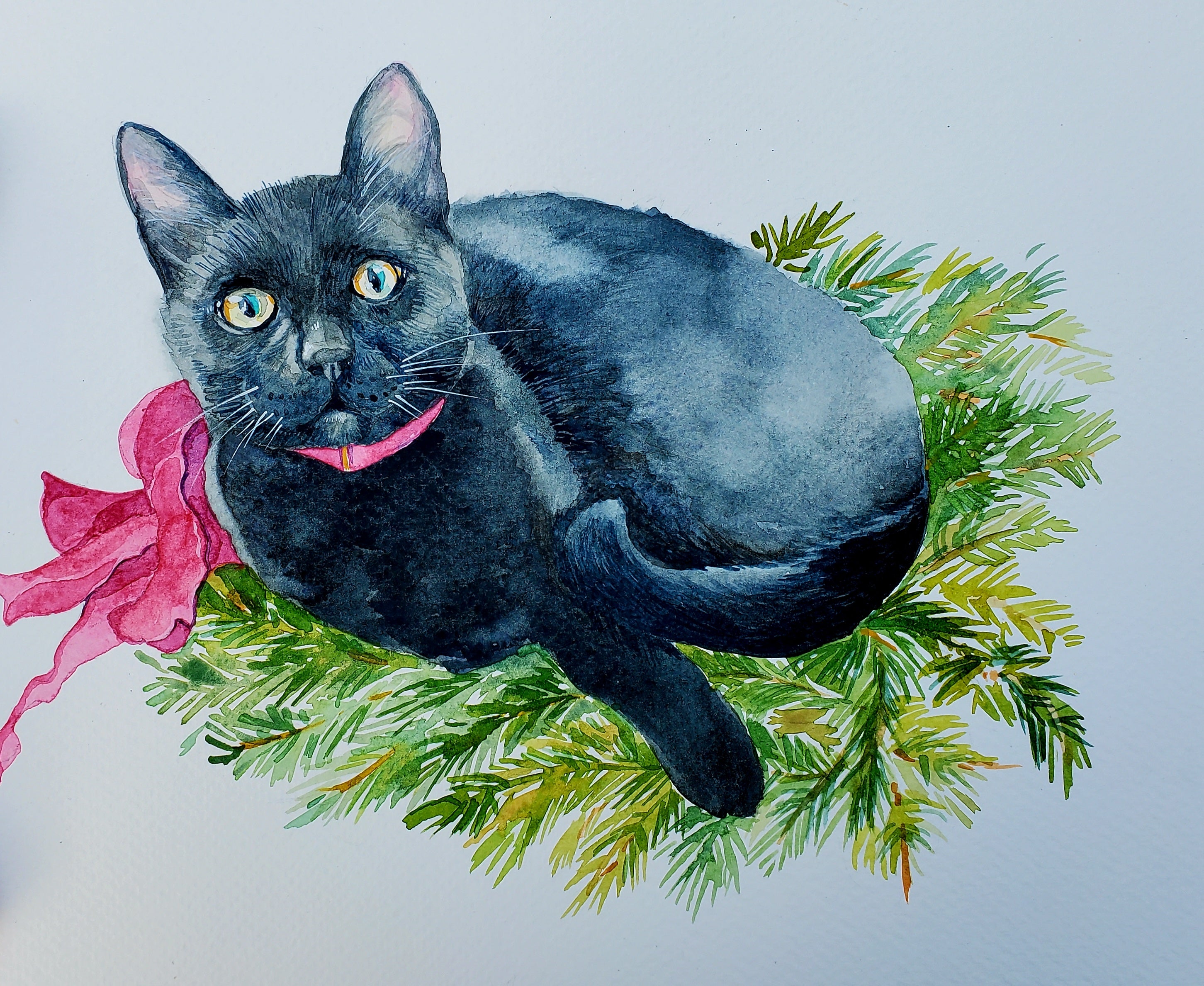 Custom Watercolor Pet Portrait, 8"x10"