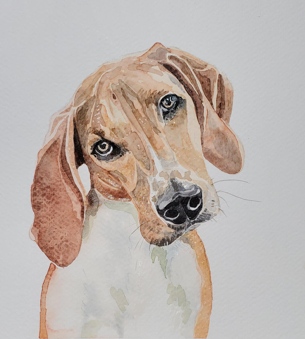 Custom Watercolor Pet Portrait, 8"x10"
