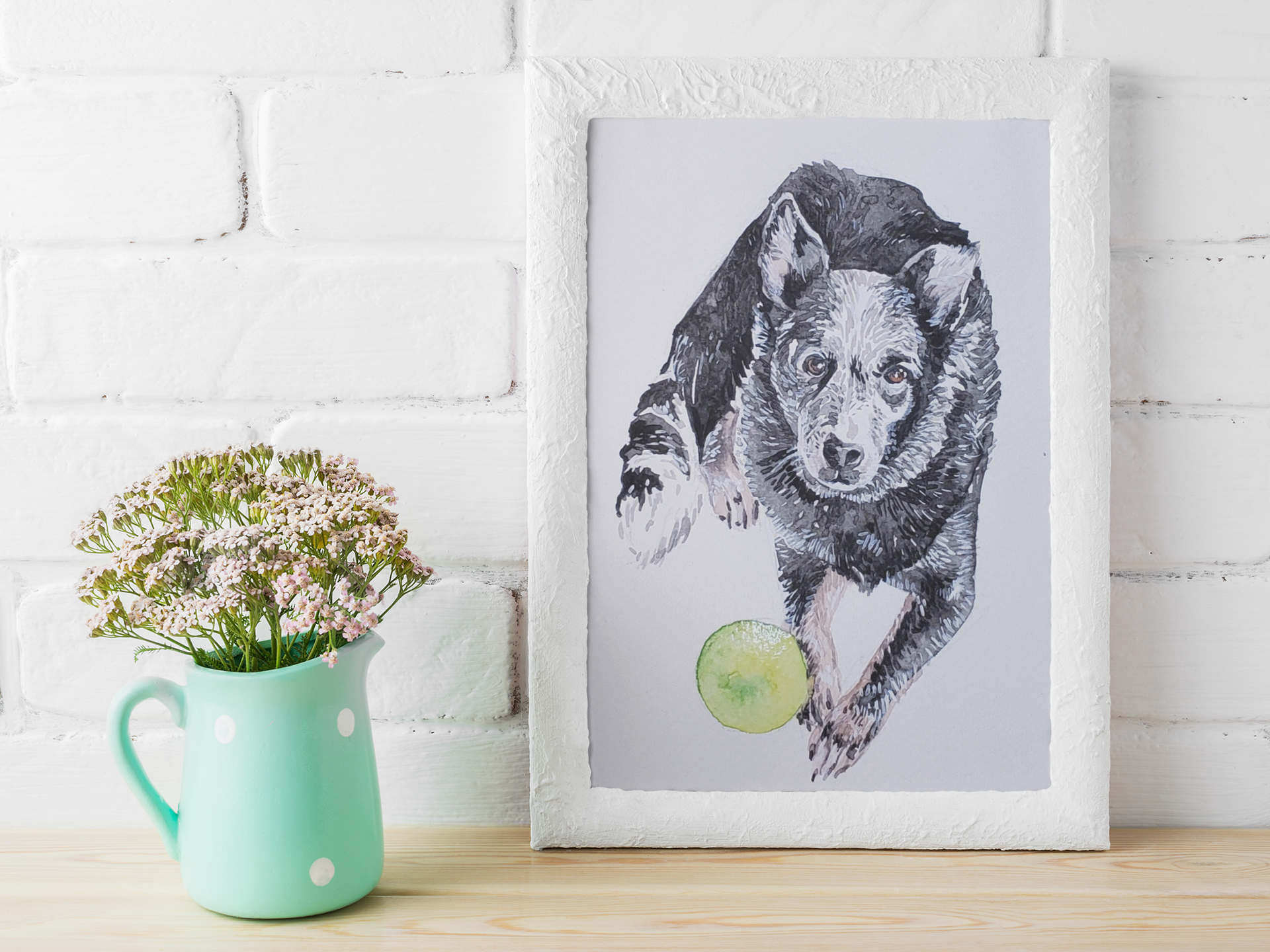 Custom Watercolor Pet Portrait, 5"x7"