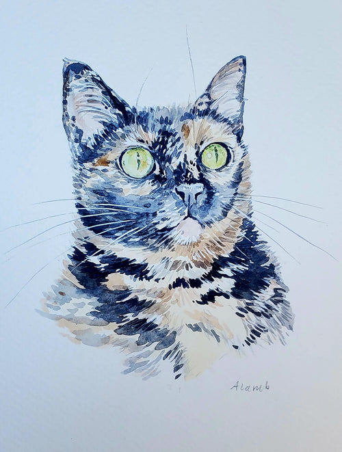 Custom Watercolor Pet Portrait, 5"x7"