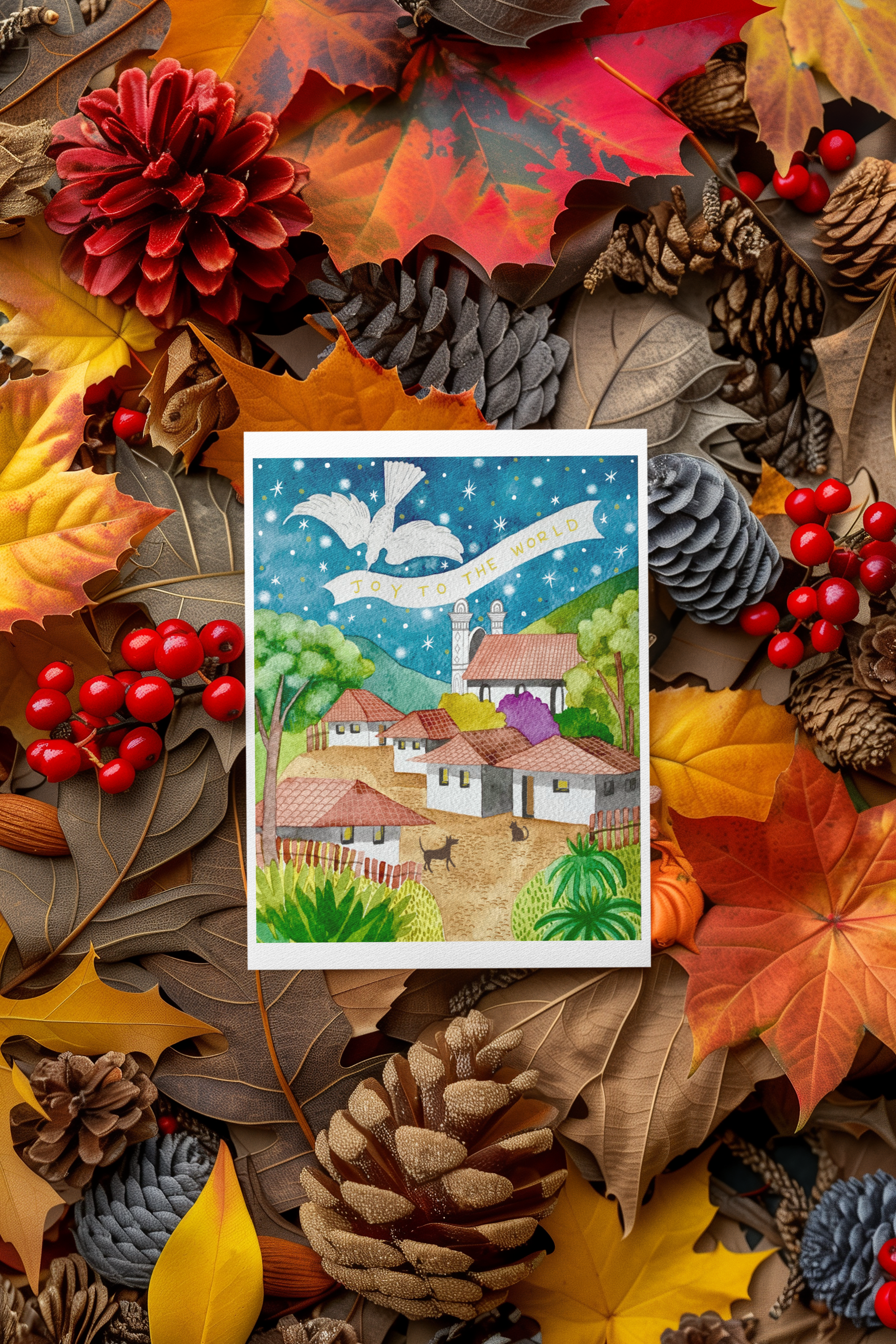 "Joy to the World," Christmas & holiday greeting card