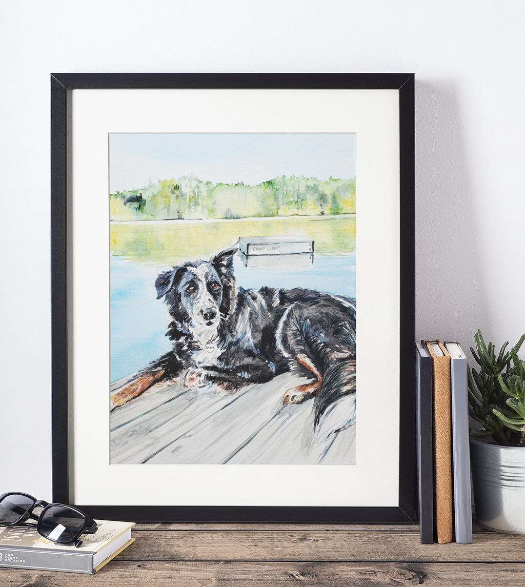 Custom Watercolor Pet Portrait, 8"x10"