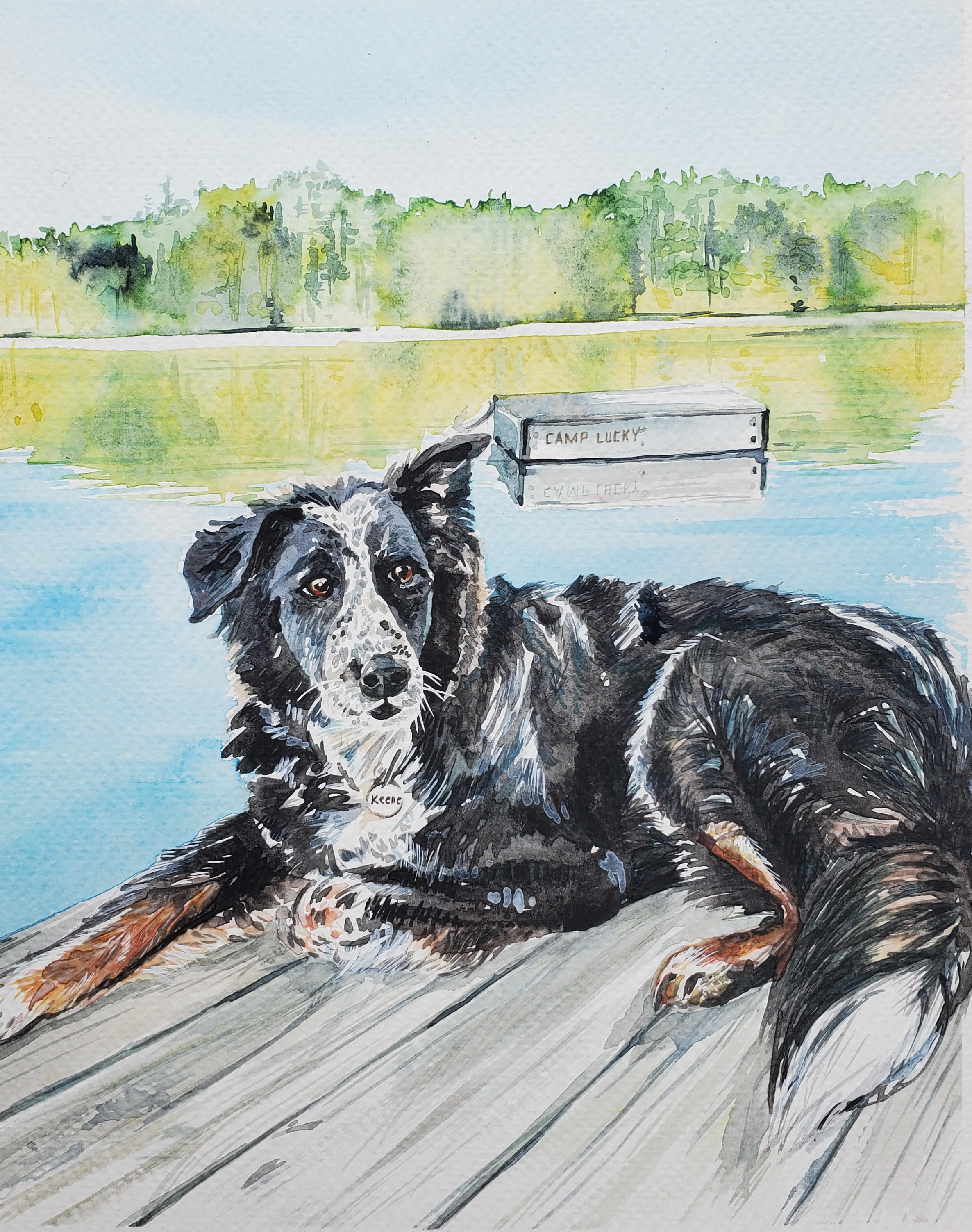 Custom Watercolor Pet Portrait, 8"x10"