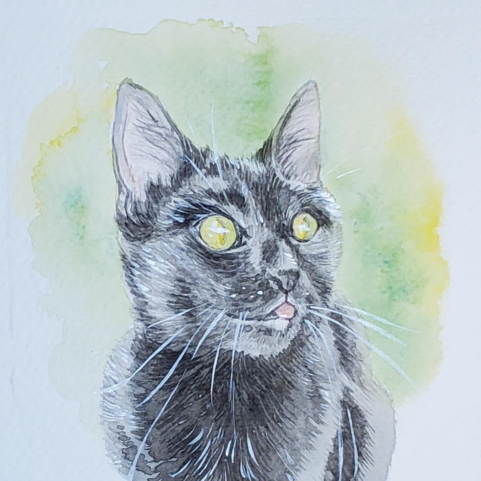 Custom Watercolor Pet Portrait, 5"x7"