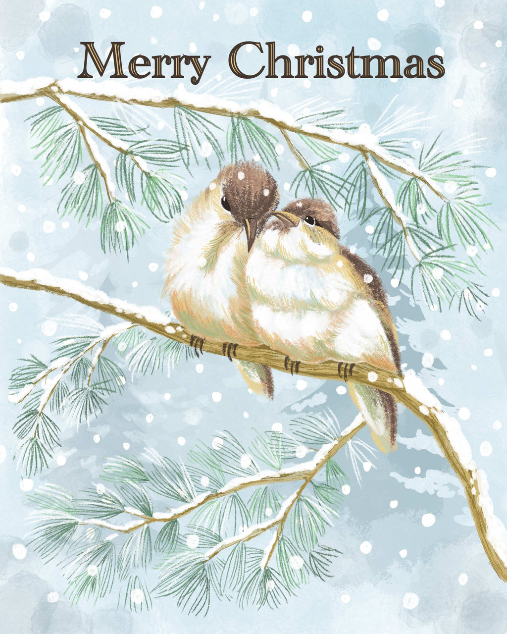 "Lovebirds" Christmas & holiday greeting card