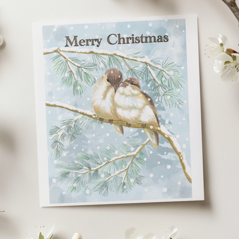 Love birds Christmas card