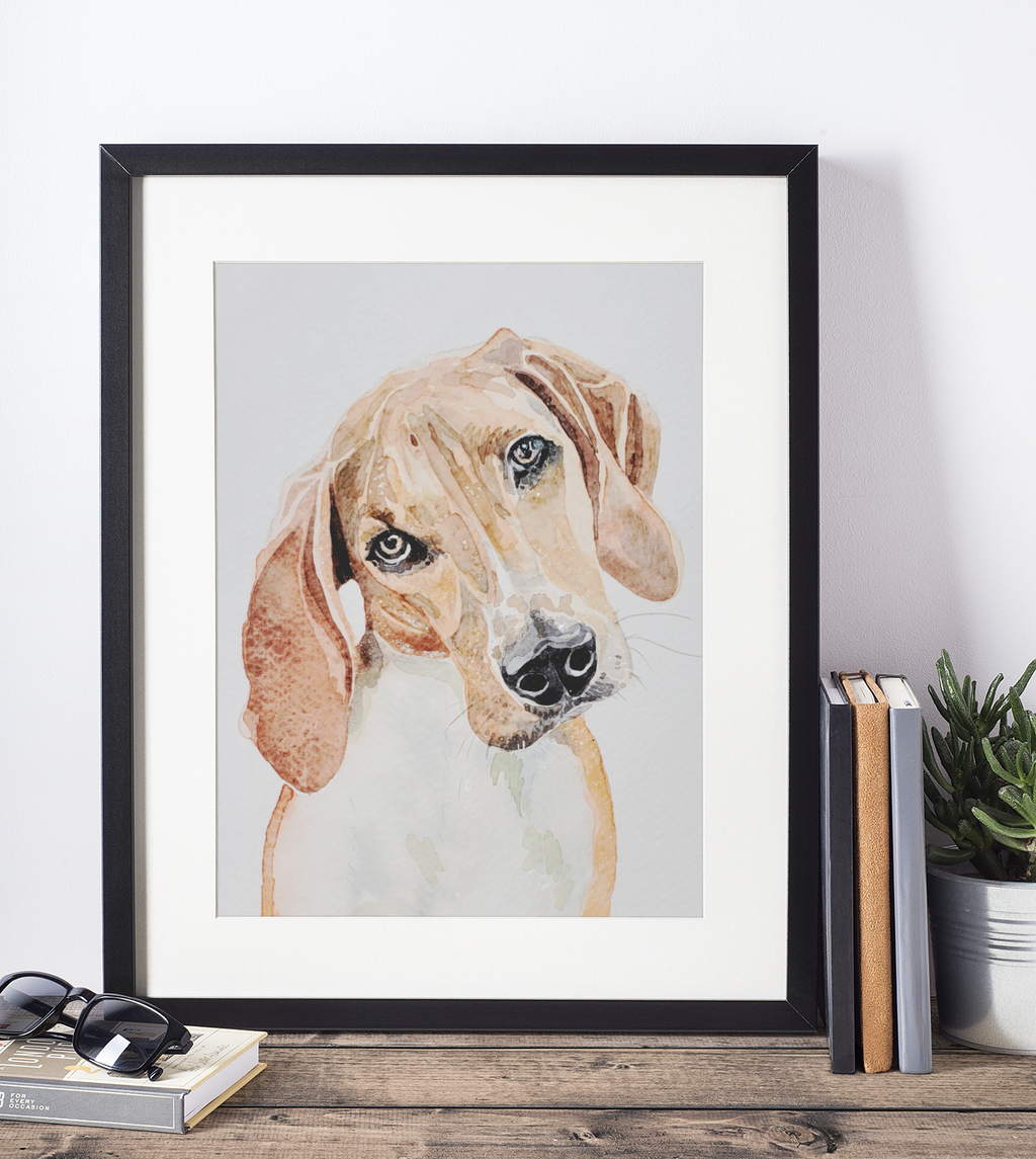 Custom Watercolor Pet Portrait, 8"x10"