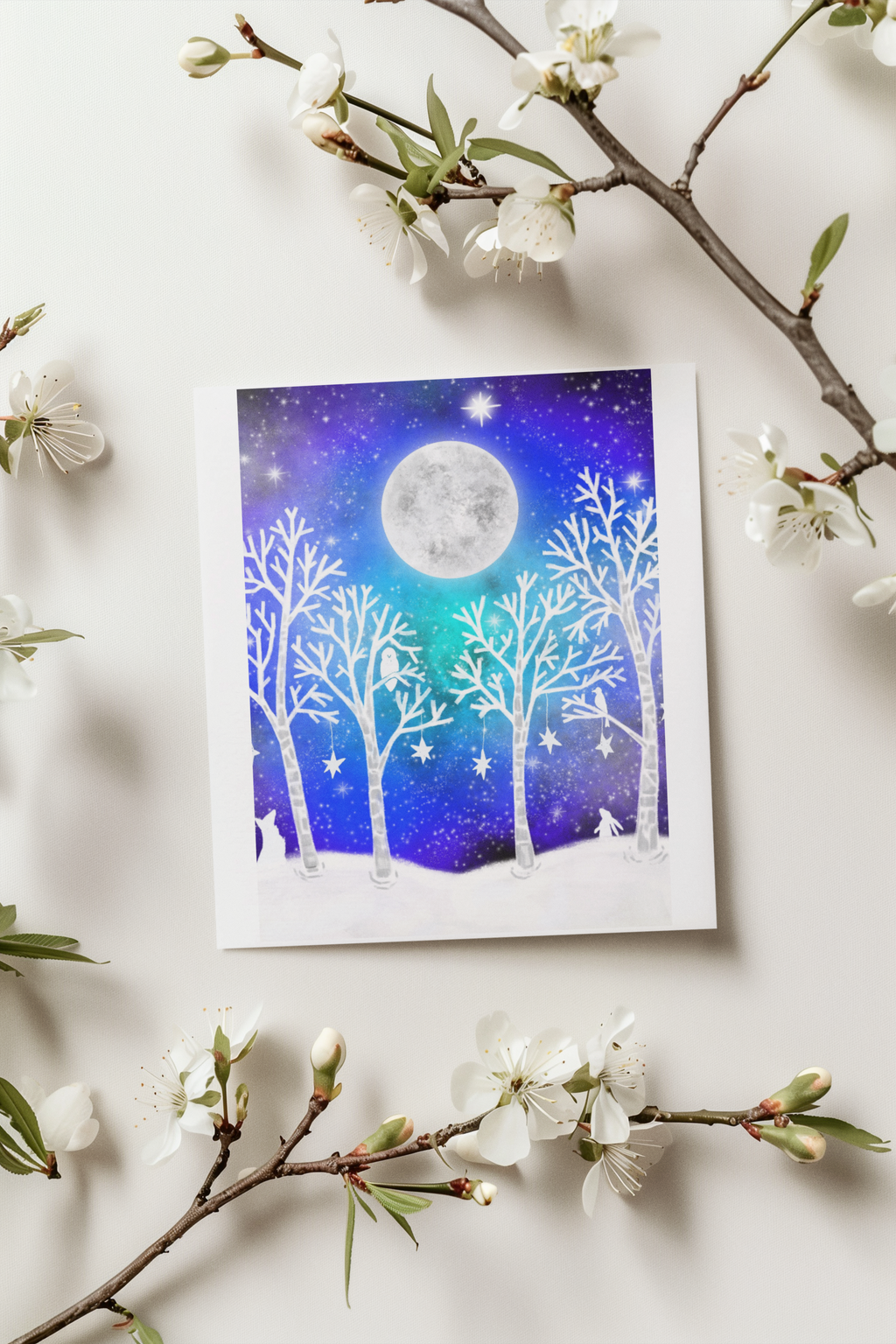 "Festive Galaxy," Christmas & holiday greeting card