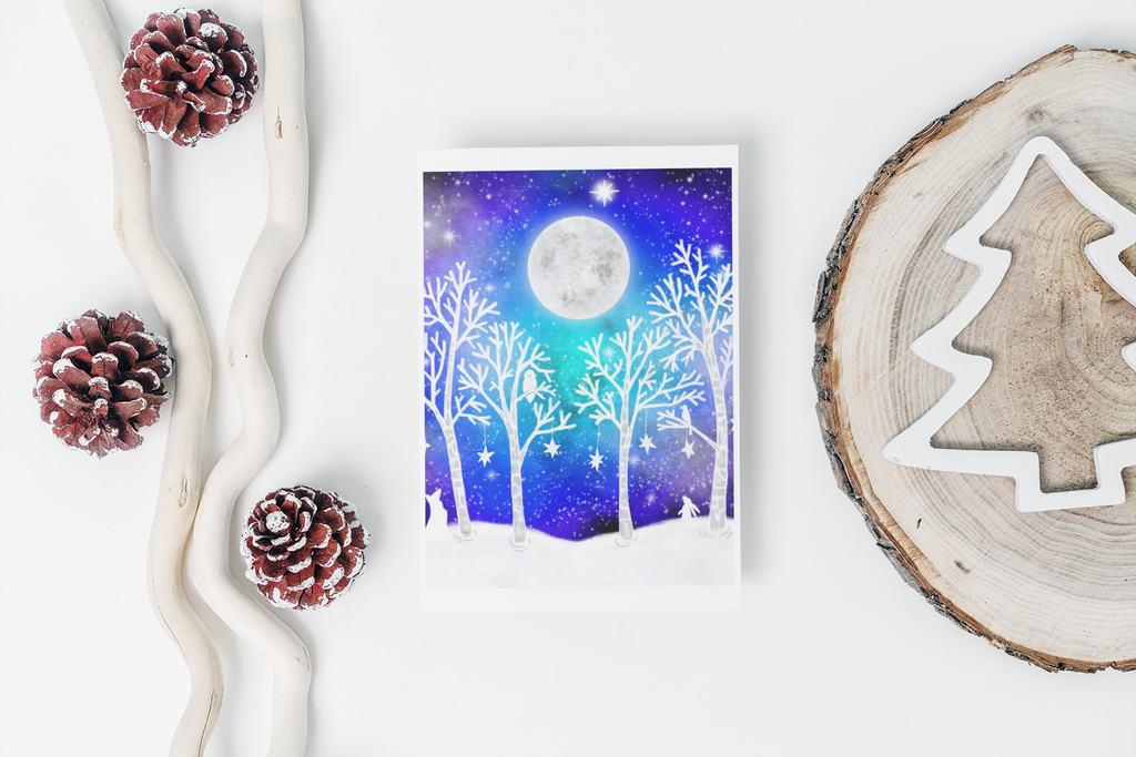 "Festive Galaxy," Christmas & holiday greeting card