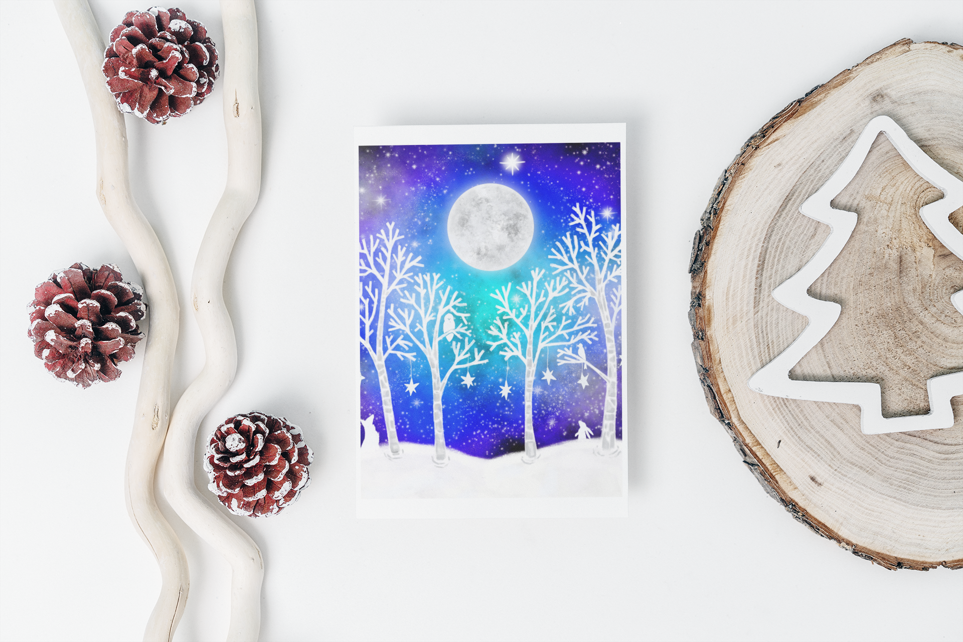 "Festive Galaxy," Christmas & holiday greeting card