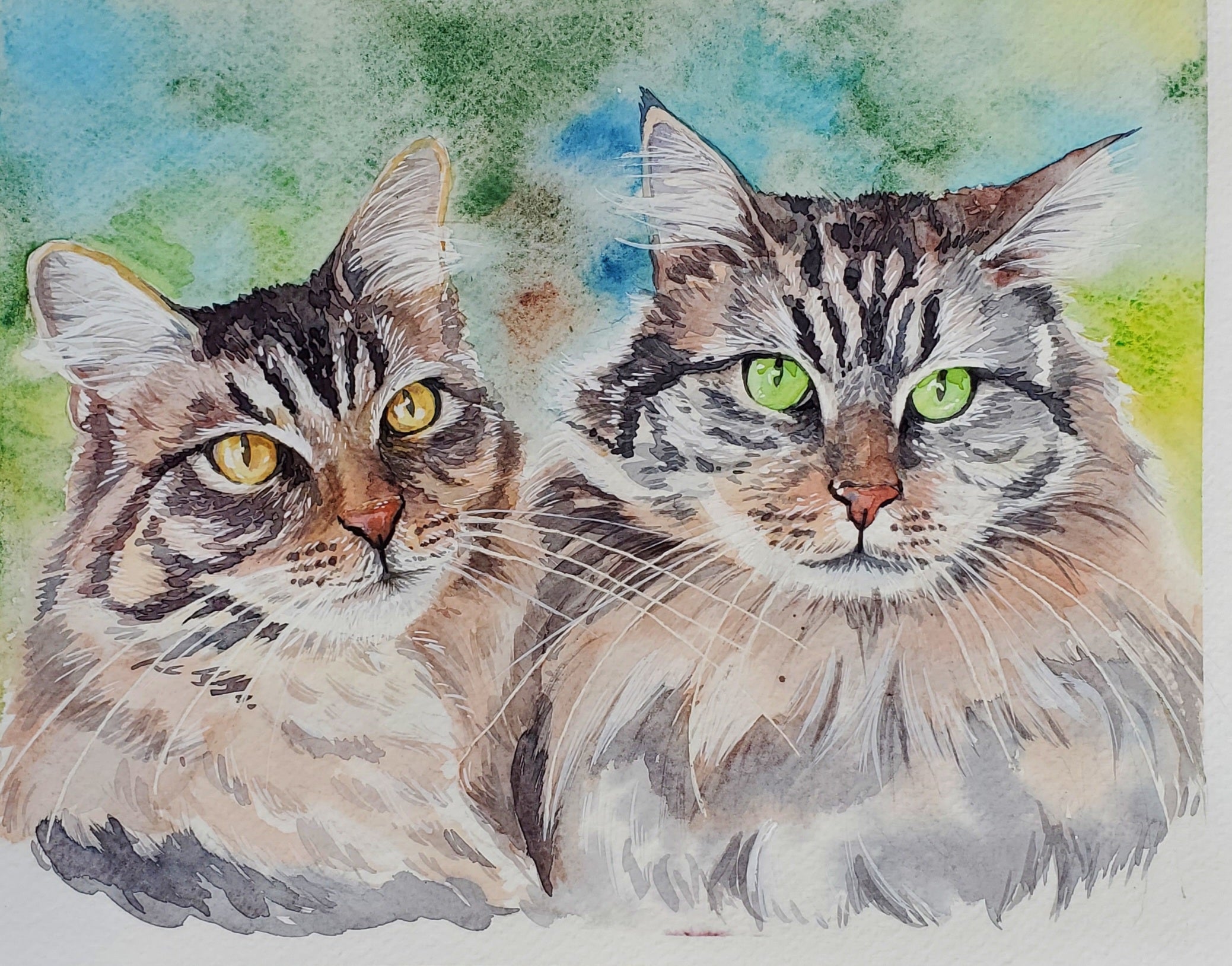 Custom Watercolor Pet Portrait, 8"x10"